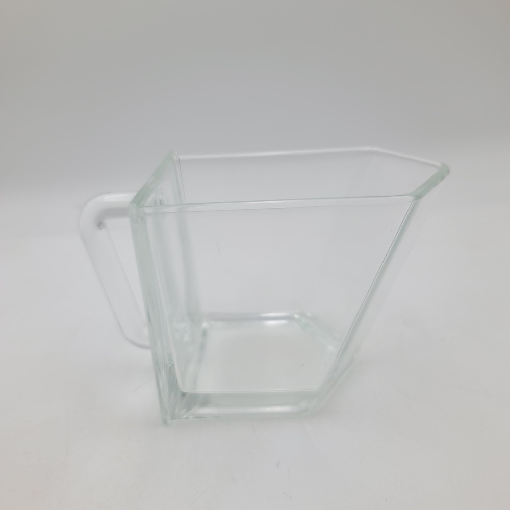 Glad Clear Glass Scoop with Handle Geometric Kitchen Measuring Tool 4.5 inch